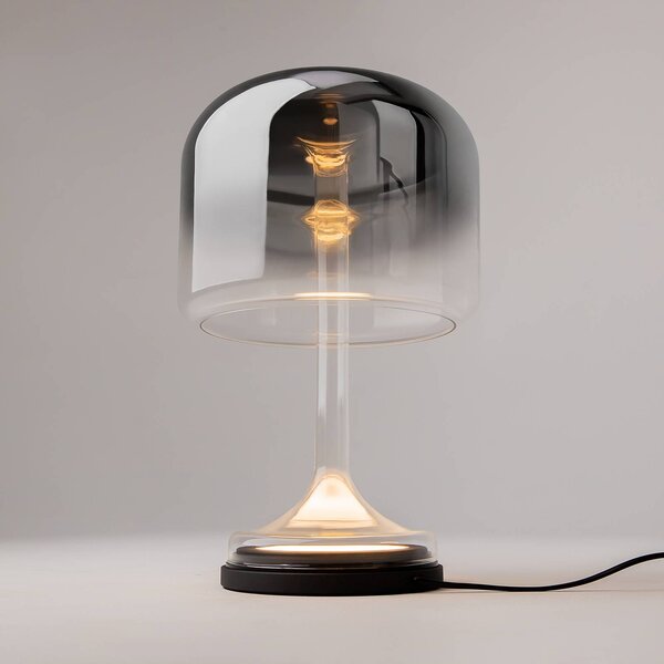 Maytoni Lampa stołowa LED Spirito, aluminiowy / szary / cynkowy, salon / jadalnia, szkło