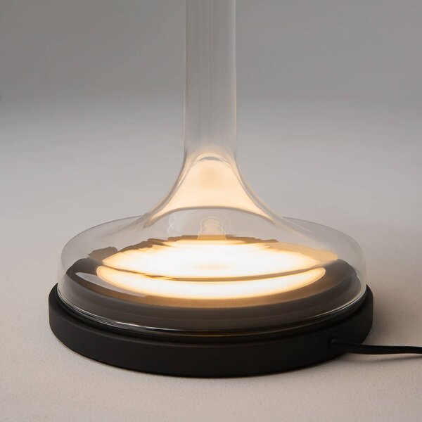 Maytoni Lampa stołowa LED Spirito, aluminiowy / szary / cynkowy, salon / jadalnia, szkło