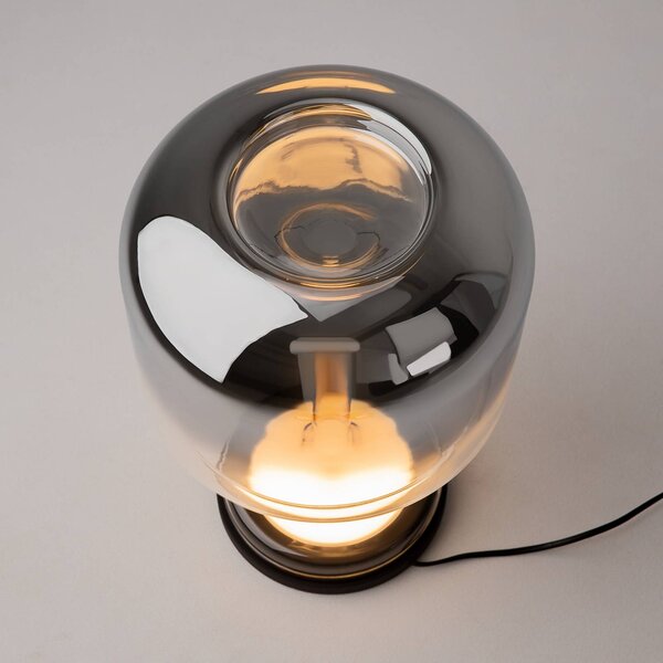 Maytoni Lampa stołowa LED Spirito, aluminiowy / szary / cynkowy, salon / jadalnia, szkło