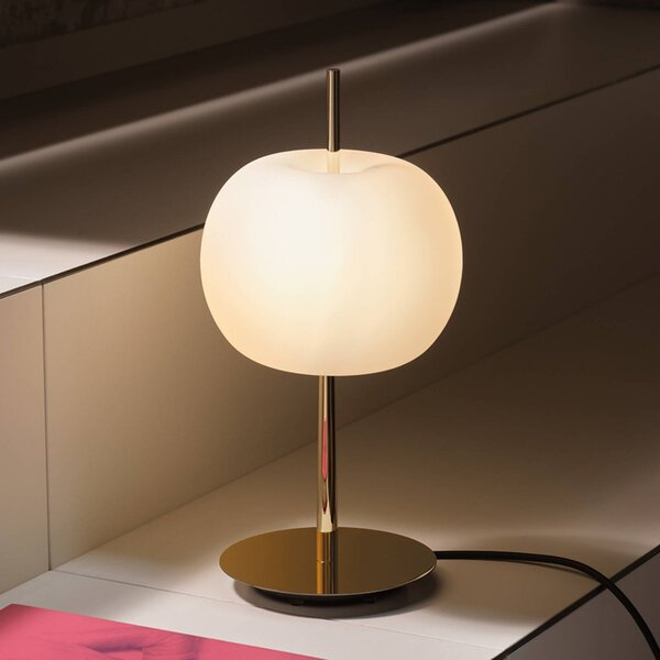 Kdln Lampa stołowa design KUSHI, możliwość ściemniania, mosiężny / złoty, salon / jadalnia, szkło, design
