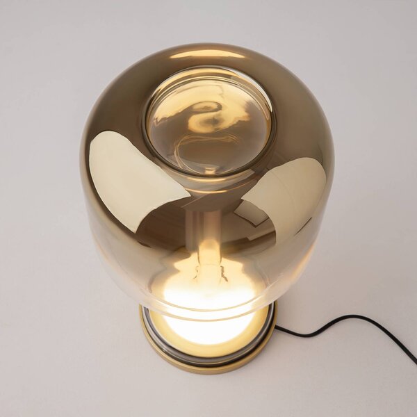 Maytoni Lampa stołowa LED Spirito, mosiężny / złoty, salon / jadalnia, szkło
