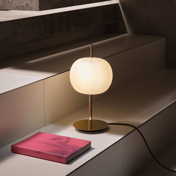 Kdln Lampa stołowa design KUSHI, możliwość ściemniania, mosiężny / złoty, salon / jadalnia, szkło, design