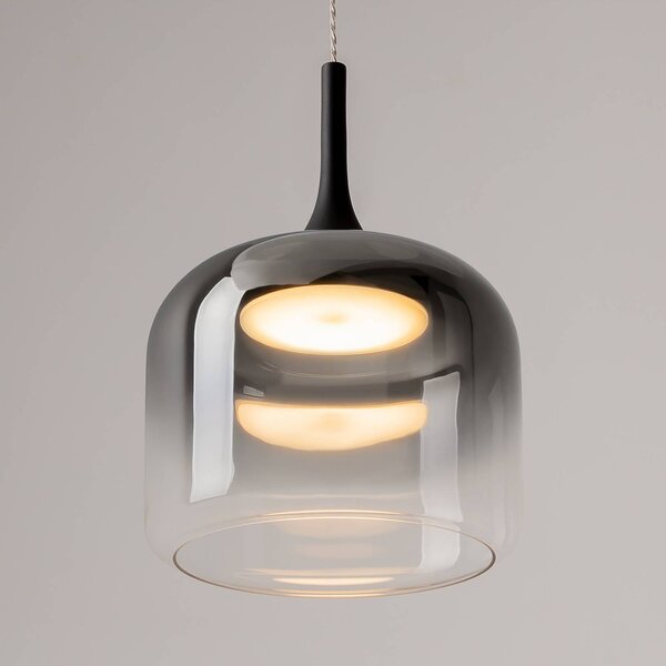 Maytoni Lampa wisząca szklana Spirito, aluminiowy / szary / cynkowy, salon / jadalnia, szkło