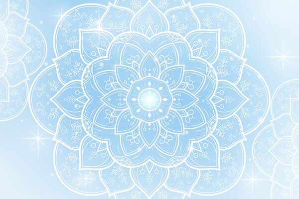 Tapeta niebieska orientalna Mandala