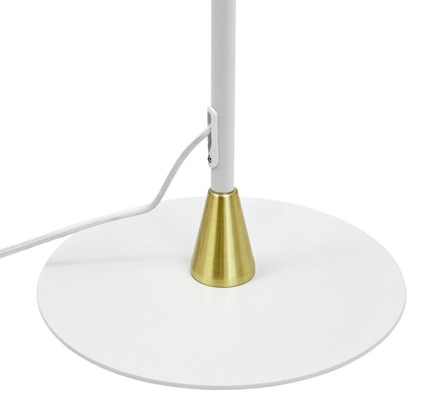 Dyberg Larsen Lampa stojąca designerska Lilje, biały / opal, salon / jadalnia, metal, design