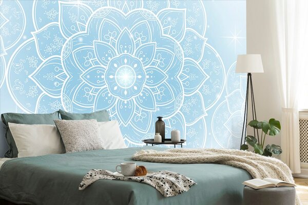 Tapeta niebieska orientalna Mandala