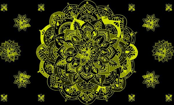 Fototapeta żółta Mandala