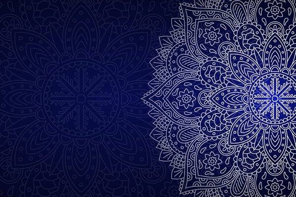 Tapeta ciemno niebieska Mandala