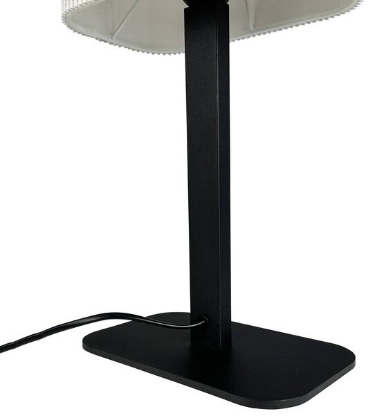 Dyberg Larsen Lampa stołowa Calix, naturalna biel, wysokość 39 cm Calix, biały / opal, salon / jadalnia, tkanina / materiał / jedwab, design