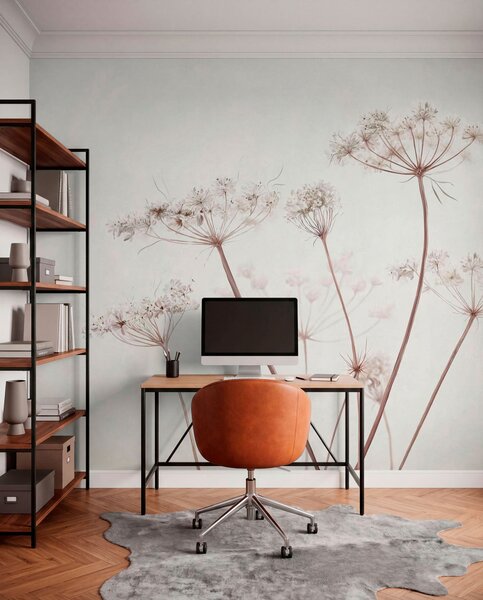 Fototapety Wysuszone baldachy na jasnym, minimalistycznym tle, Fototapety Kwiaty, Fototapety Duże kwiaty, w05543 : Uwalls.pl