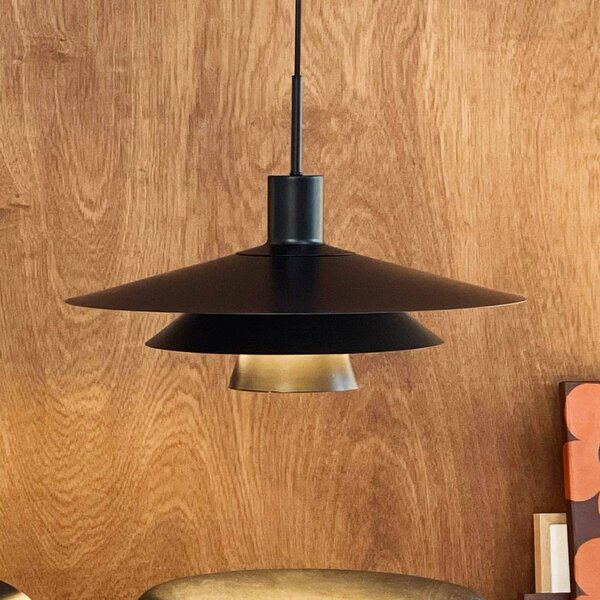 Dyberg Larsen Lampa wisząca designerska Kay, możliwość ściemniania, czarny, salon / jadalnia, metal, design