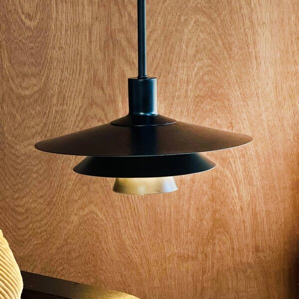 Dyberg Larsen Lampa wisząca designerska Kay, możliwość ściemniania, czarny, salon / jadalnia, metal, design