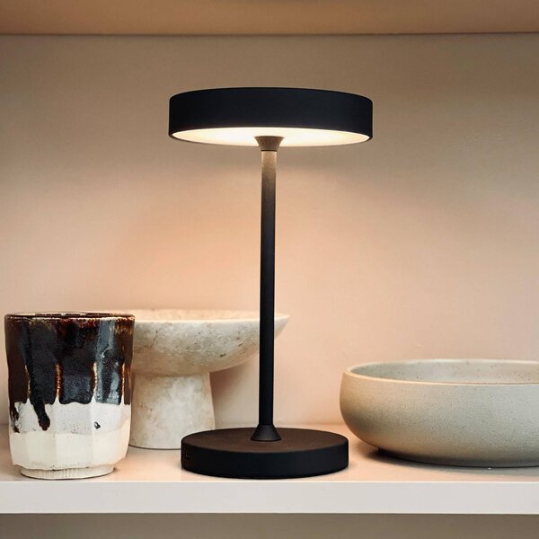 Dyberg Larsen Lampa stołowa Starlight, możliwość ściemniania, czarny, salon / jadalnia, metal, design