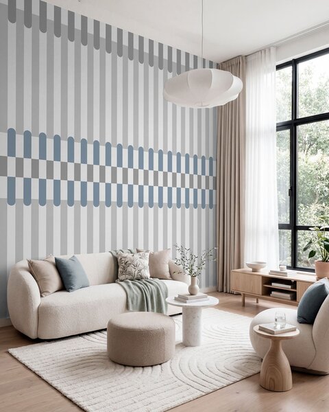 Fototapety Wzór w paski w odcieniach szarości i błękitu, Fototapety Geometryczne, w05150v6 : Uwalls.pl