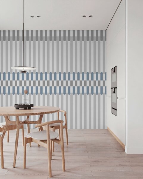 Fototapety Wzór w paski w odcieniach szarości i błękitu, Fototapety Geometryczne, w05150v6 : Uwalls.pl