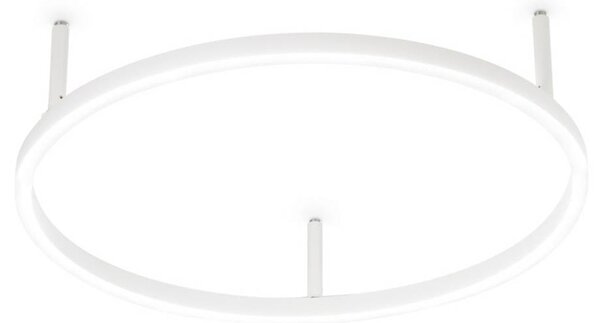 IDEAL LUX Lampa sufitowa LED Oracle Slim, biały / opal, salon / jadalnia, aluminium, nowoczesny