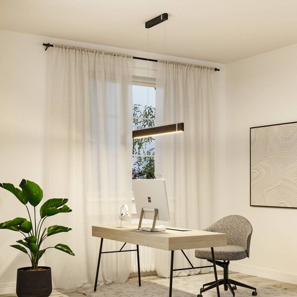 Paulmann Inteligentna lampa wisząca Jagun, możliwość ściemniania, aluminiowy / szary / cynkowy, salon / jadalnia, tkanina / materiał / jedwab, nowoczesny