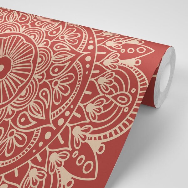 Tapeta Mandala na bordowym tle