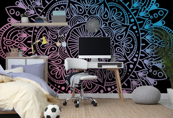 Tapeta Mandala na ciemnym tle