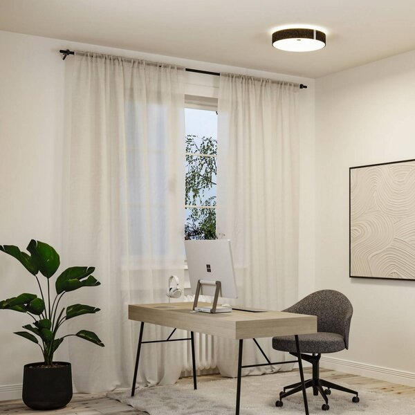Paulmann Inteligentna lampa sufitowa Malika, możliwość ściemniania, aluminiowy / szary / cynkowy, salon / jadalnia, tkanina / materiał / jedwab, nowoczesny