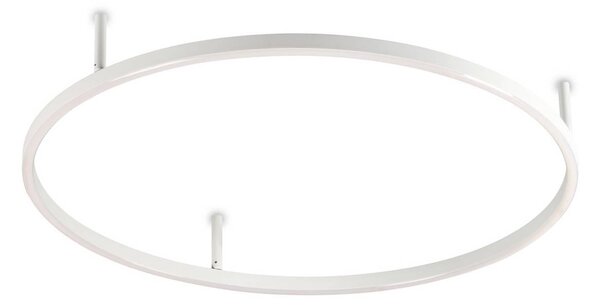 IDEAL LUX Lampa sufitowa LED Oracle Slim, biały / opal, salon / jadalnia, aluminium, nowoczesny