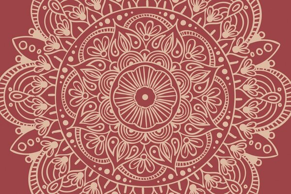 Tapeta Mandala na bordowym tle