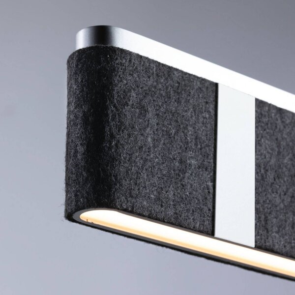 Paulmann Inteligentna lampa wisząca Jagun, możliwość ściemniania, aluminiowy / szary / cynkowy, salon / jadalnia, tkanina / materiał / jedwab, nowoczesny