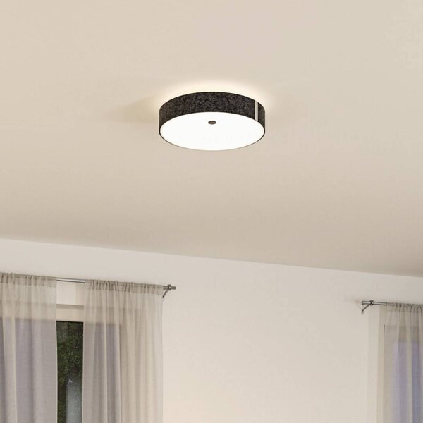 Paulmann Inteligentna lampa sufitowa Malika, możliwość ściemniania, aluminiowy / szary / cynkowy, salon / jadalnia, tkanina / materiał / jedwab, nowoczesny
