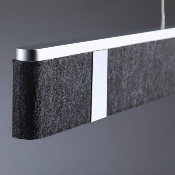 Paulmann Inteligentna lampa wisząca Jagun, możliwość ściemniania, aluminiowy / szary / cynkowy, salon / jadalnia, tkanina / materiał / jedwab, nowoczesny