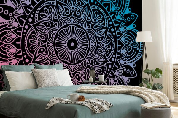Tapeta Mandala na ciemnym tle