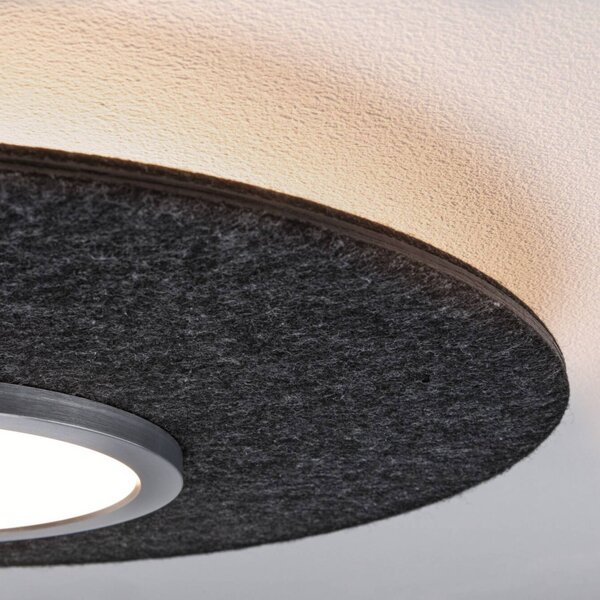 Paulmann Inteligentna lampa sufitowa Tulga, możliwość ściemniania, aluminiowy / szary / cynkowy, salon / jadalnia, tkanina / materiał / jedwab, nowoczesny