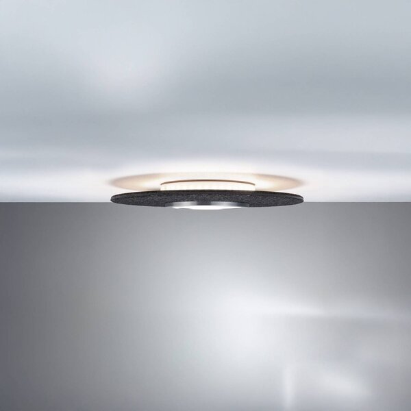 Paulmann Inteligentna lampa sufitowa Tulga, możliwość ściemniania, aluminiowy / szary / cynkowy, salon / jadalnia, tkanina / materiał / jedwab, nowoczesny