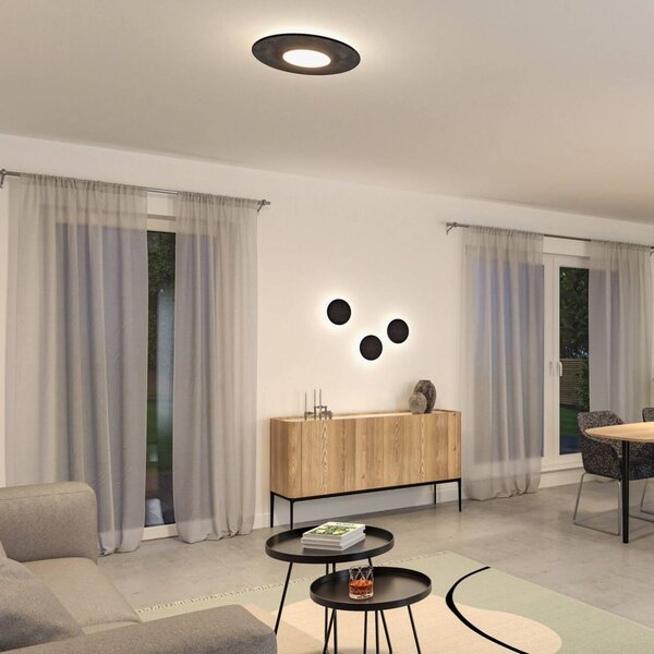 Paulmann Inteligentna lampa sufitowa Tulga, możliwość ściemniania, aluminiowy / szary / cynkowy, salon / jadalnia, tkanina / materiał / jedwab, nowoczesny