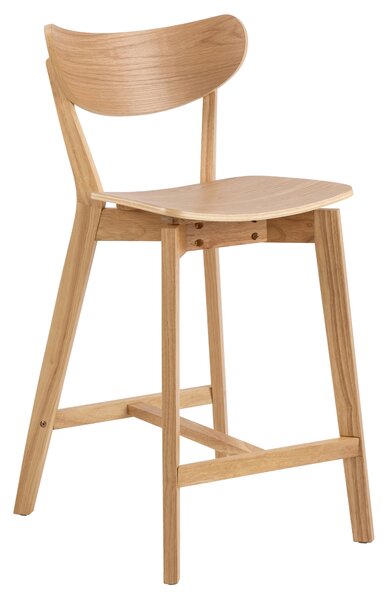 ROXY Dąb Naturalny - HOKER DREWNIANY 95 cm KRZESŁO BAROWE DO KUCHNI SALONU RESTAURACJI RETRO