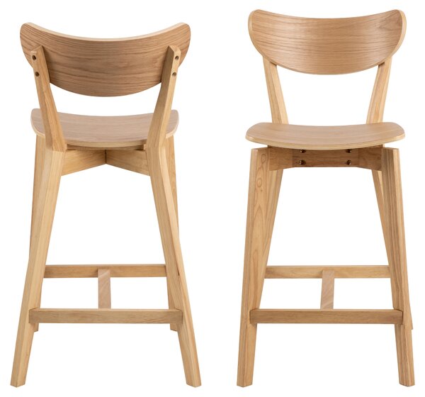ROXY Dąb Naturalny - HOKER DREWNIANY 95 cm KRZESŁO BAROWE DO KUCHNI SALONU RESTAURACJI RETRO