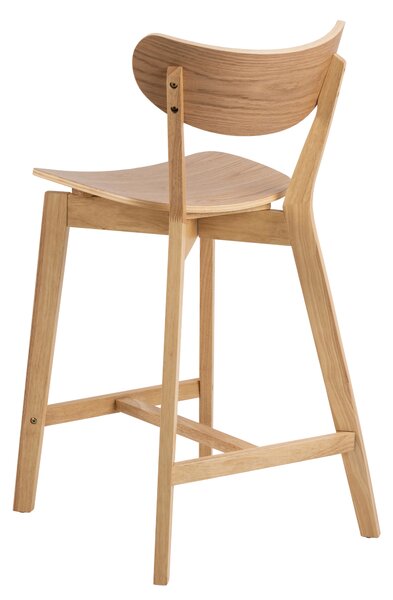 ROXY Dąb Naturalny - HOKER DREWNIANY 95 cm KRZESŁO BAROWE DO KUCHNI SALONU RESTAURACJI RETRO