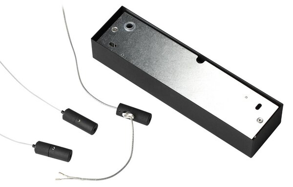 IDEAL LUX Lampa wisząca Oracle Slim Square, czarny, salon / jadalnia, aluminium, nowoczesny