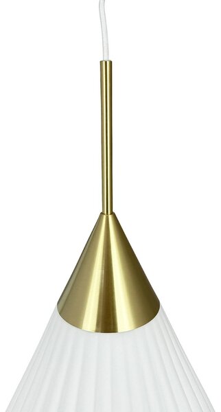 Dyberg Larsen Lampa wisząca designerska Ballon, możliwość ściemniania, biały / opal, salon / jadalnia, szkło, design