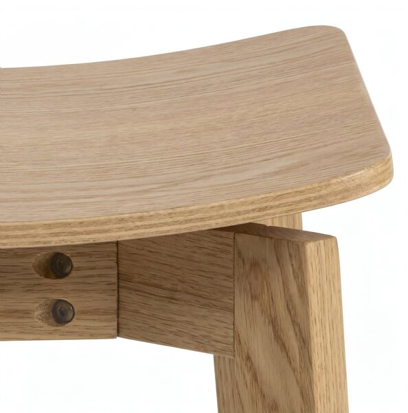 ROXY Dąb Naturalny - HOKER/STOŁEK DREWNIANY 66 cm KRZESŁO BAROWE DO KUCHNI SALONU RESTAURACJI RETRO