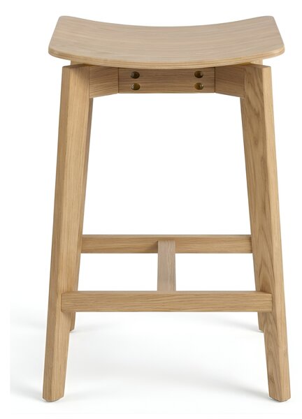 ROXY Dąb Naturalny - HOKER/STOŁEK DREWNIANY 66 cm KRZESŁO BAROWE DO KUCHNI SALONU RESTAURACJI RETRO