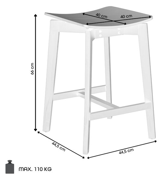 ROXY Dąb Naturalny - HOKER/STOŁEK DREWNIANY 66 cm KRZESŁO BAROWE DO KUCHNI SALONU RESTAURACJI RETRO