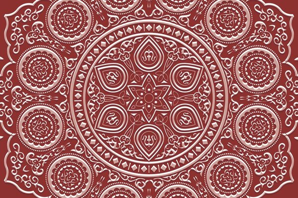 Tapeta delikatna etniczna mandala w kolorze bordowym