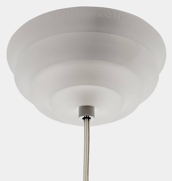 Tom Dixon Lampa wisząca szklana Press Sphere, możliwość ściemniania, biały / opal, salon / jadalnia, szkło, design