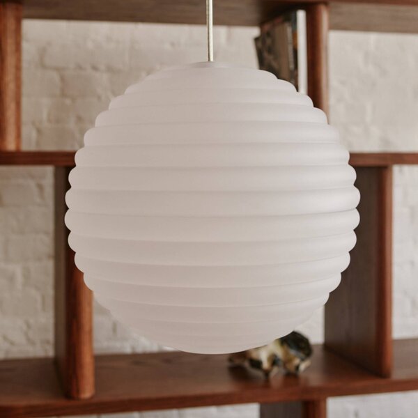 Tom Dixon Lampa wisząca szklana Press Sphere, możliwość ściemniania, biały / opal, salon / jadalnia, szkło, design