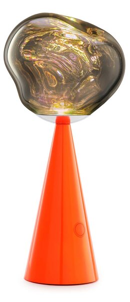 Tom Dixon Lampa stołowa LED Melt fluoro/czerwona Wysokość 29 cm IP44 Melt, możliwość ściemniania, czerwony, salon / jadalnia, tworzywo sztuczne, design