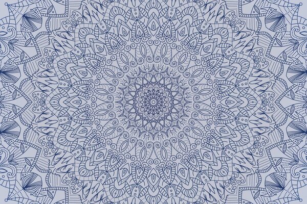 Tapeta szczegółowa dekoracyjna mandala w niebieskim kolorze