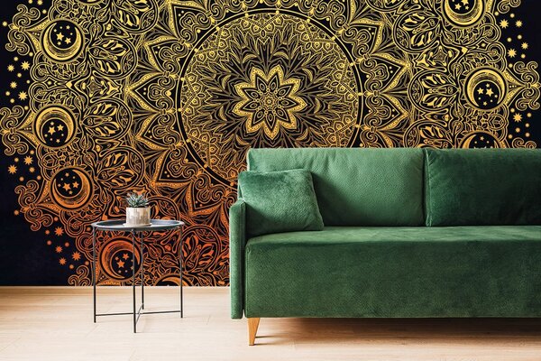 Tapeta złota orientalna mandala