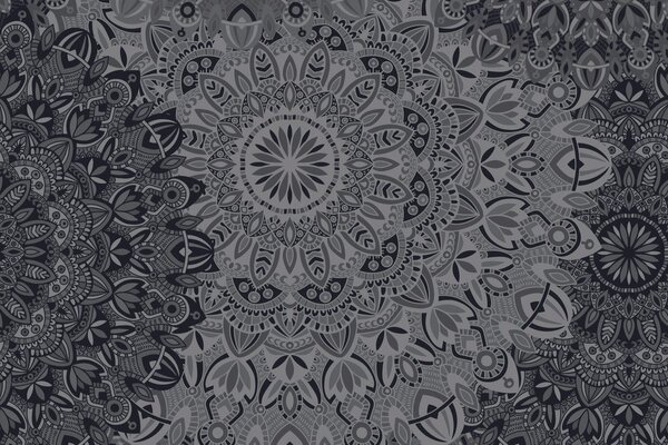 Tapeta stylowa Mandala w czerni i bieli