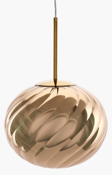 Tom Dixon Lampa wisząca Whirl, możliwość ściemniania, mosiężny / złoty, salon / jadalnia, tworzywo sztuczne, design