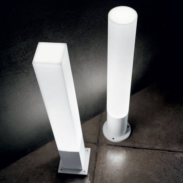 IDEAL LUX Słupek oświetleniowy Edo round, biały / opal, aluminium